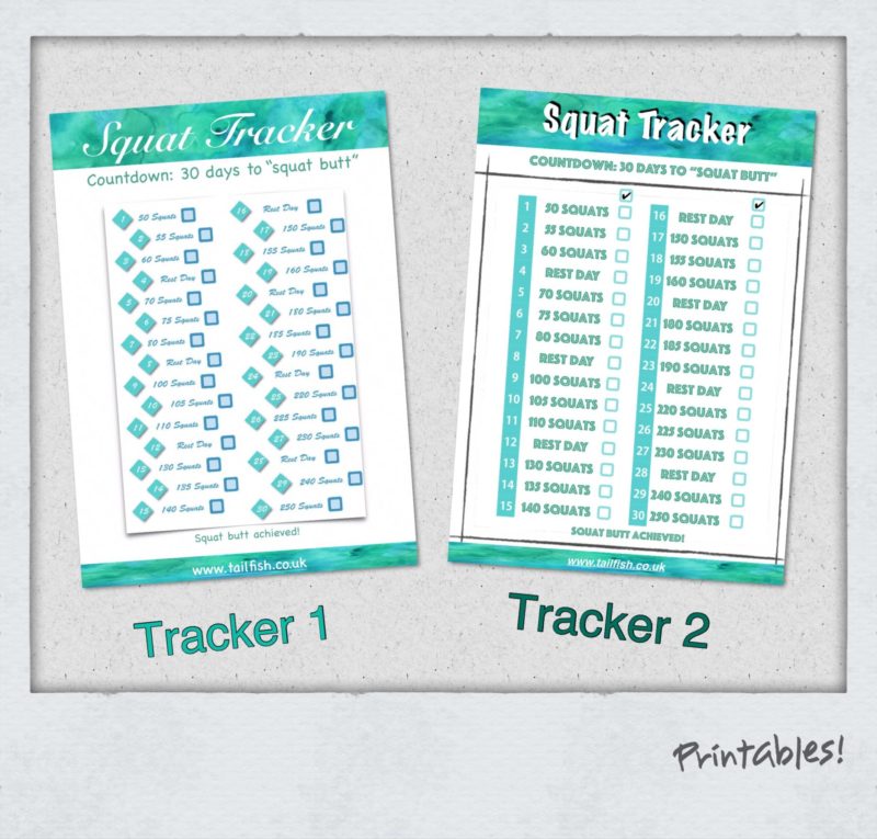 Tailfish Squat Tracker Printable images