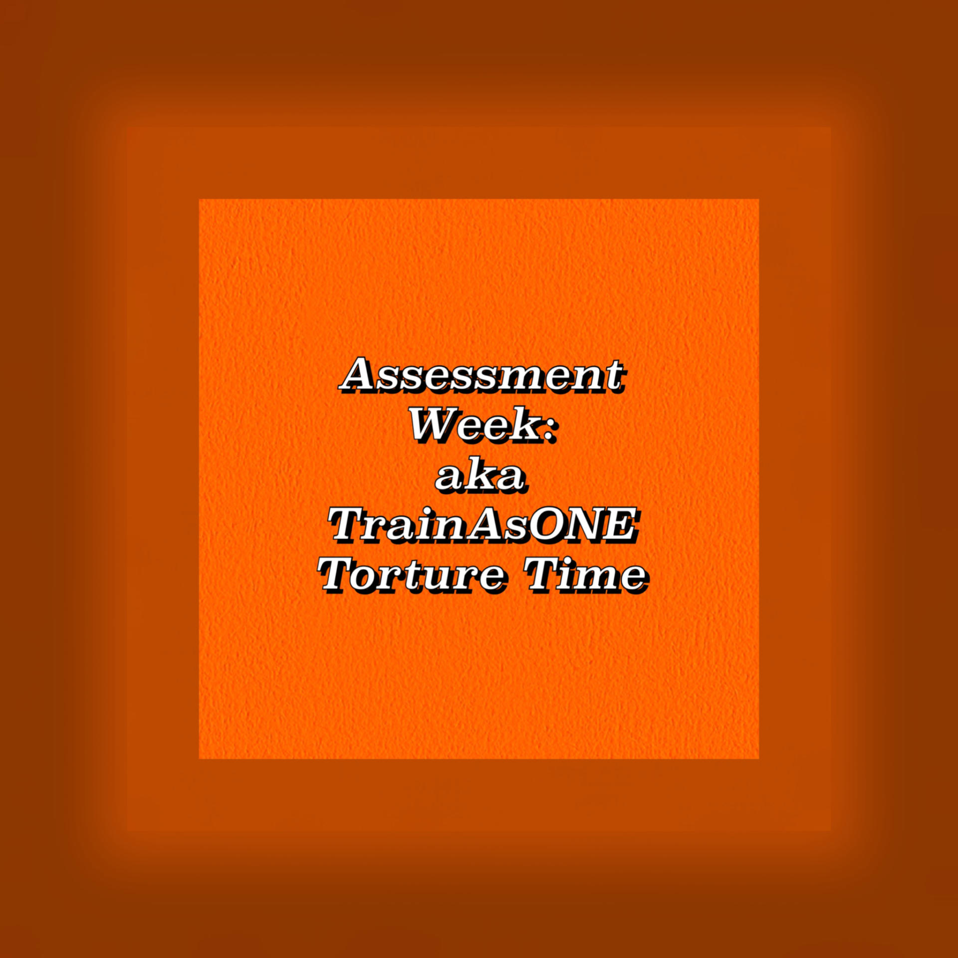 Assessment Week aka TrainAsONE Torture Time