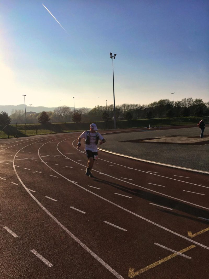 image - the Boyf checking his time at the SDW50 finish