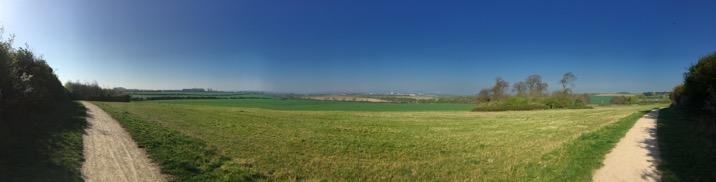Header view - blue sky green fields