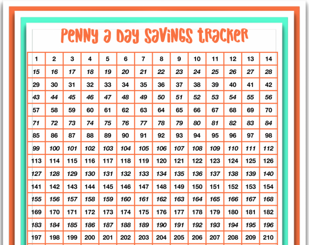 Freebie Friday: Penny a Day Savings Tracker